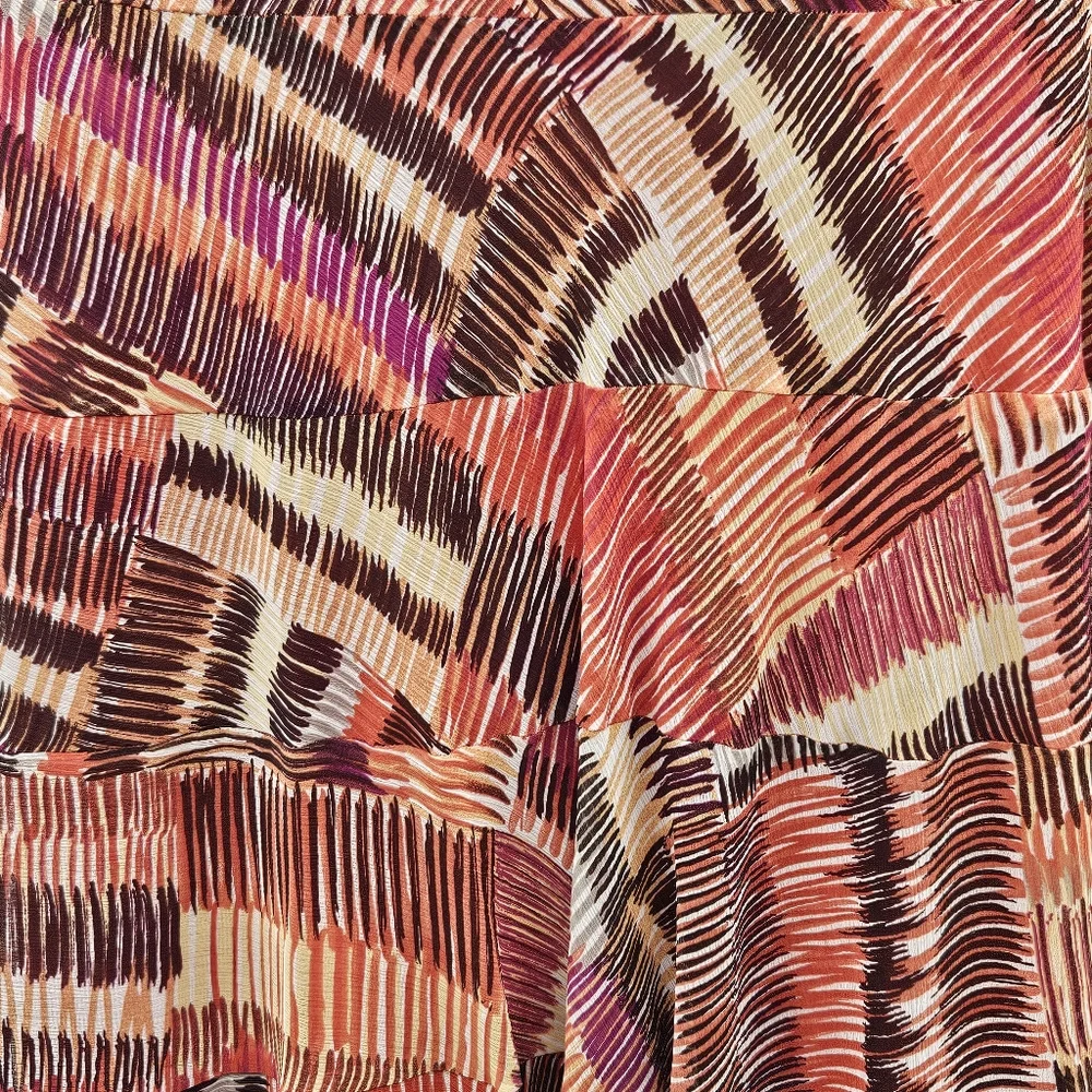 Hearts Of Palm Geometric Multicolor Midi‎ Skirt Size 12